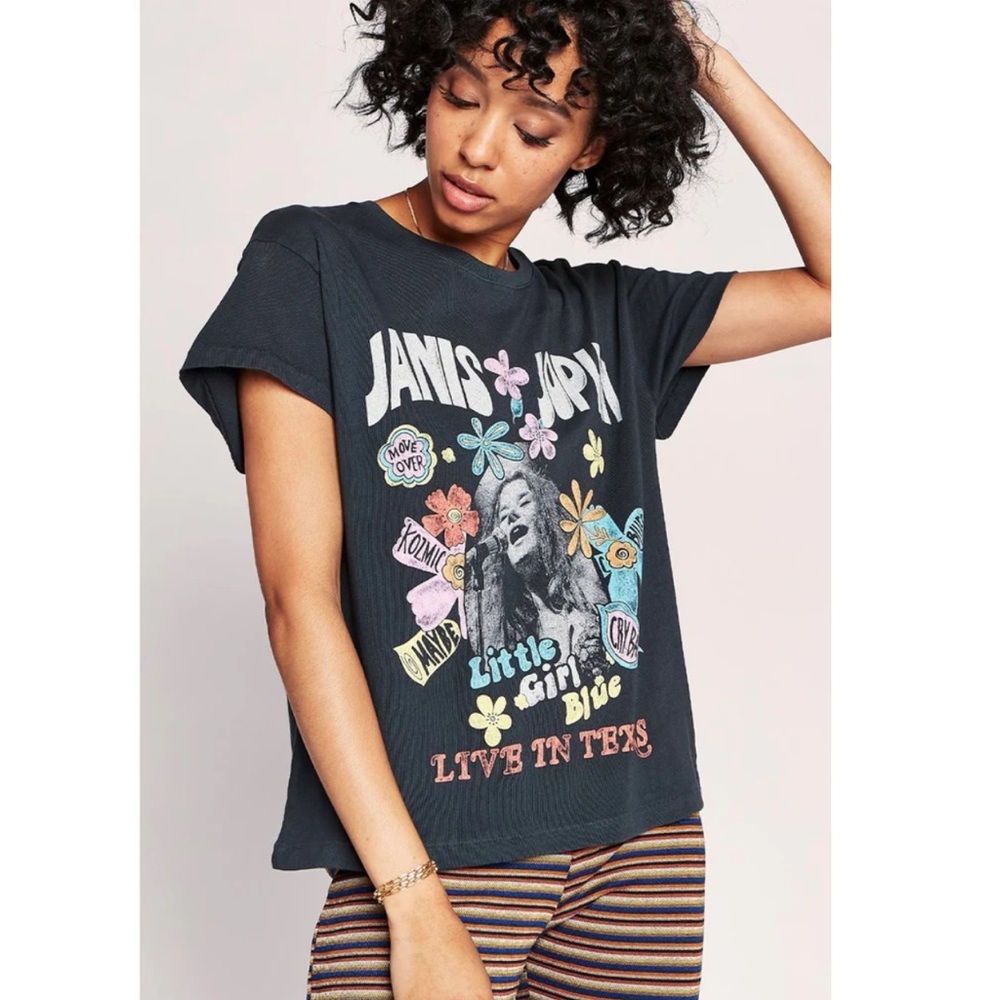 DAYDREAMER Janis Joplin LITTLE GIRL BLUE Tour Band T Shirt S Small $68 EUC - Picture 2 of 12